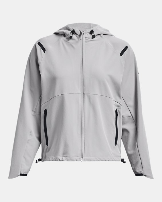 Women's UA Unstoppable Hooded Jacket in Gray image number 6
